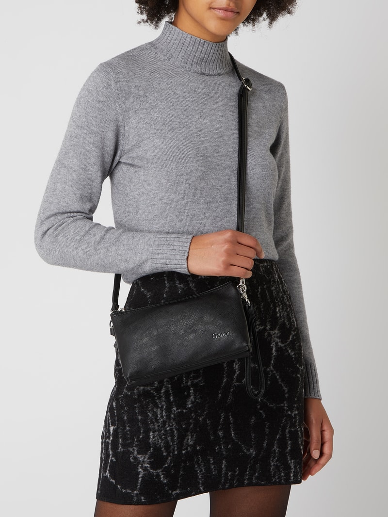 Clutch in Leder-Optik in schwarz