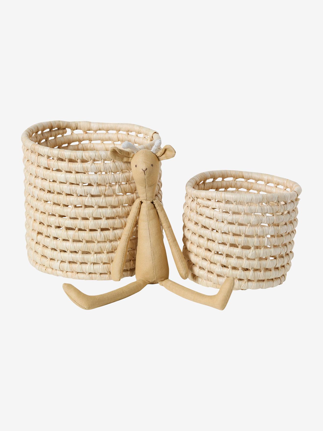 Lot de 2 paniers feuilles de maïs naturel