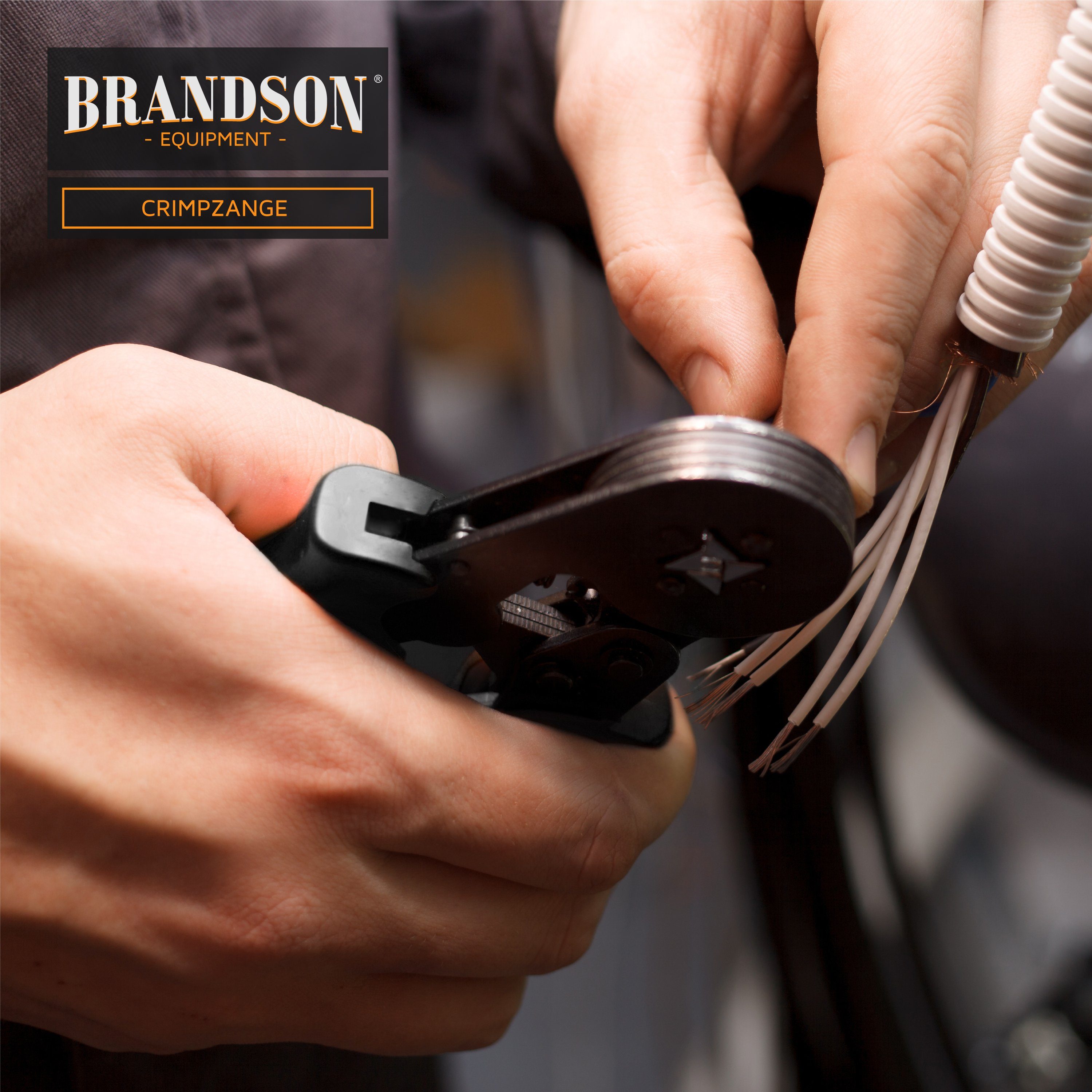 Brandson Abisolierzange, Crimpzange mit 1200 Aderendhülsen, Aderendhülsenzange 0,25mm² – 10mm²