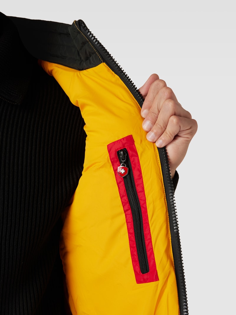Steppweste mit Label-Applikation Modell 'SNOWDOME' in schwarz