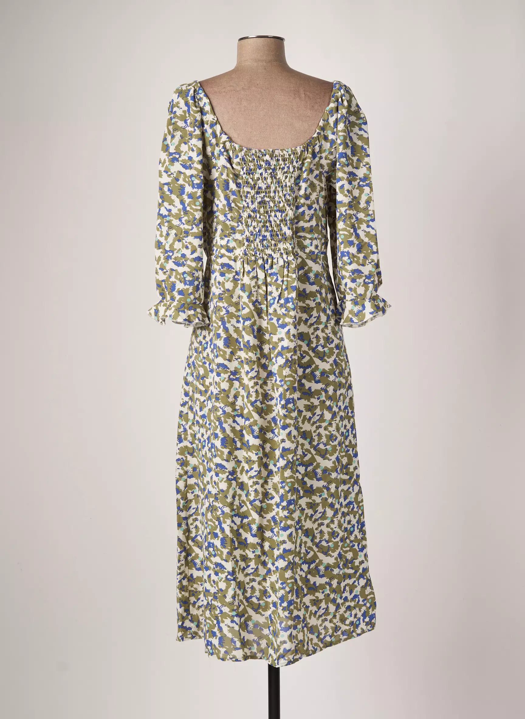 Senes Robes Mi Longues Femme couleur vert