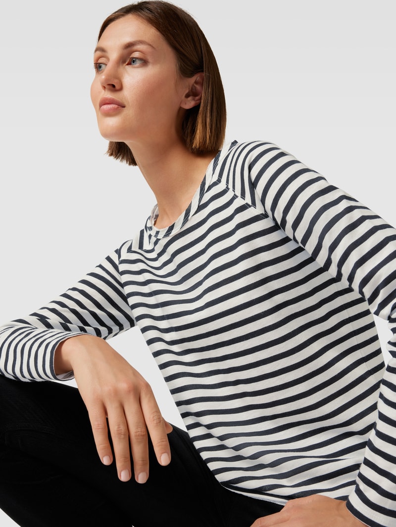Longsleeve mit Streifenmuster in schwarz