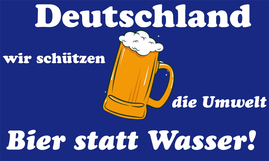 trends4cents Flagge BIER STATT WASSER 90 x 150 cm mit 2 Messingösen