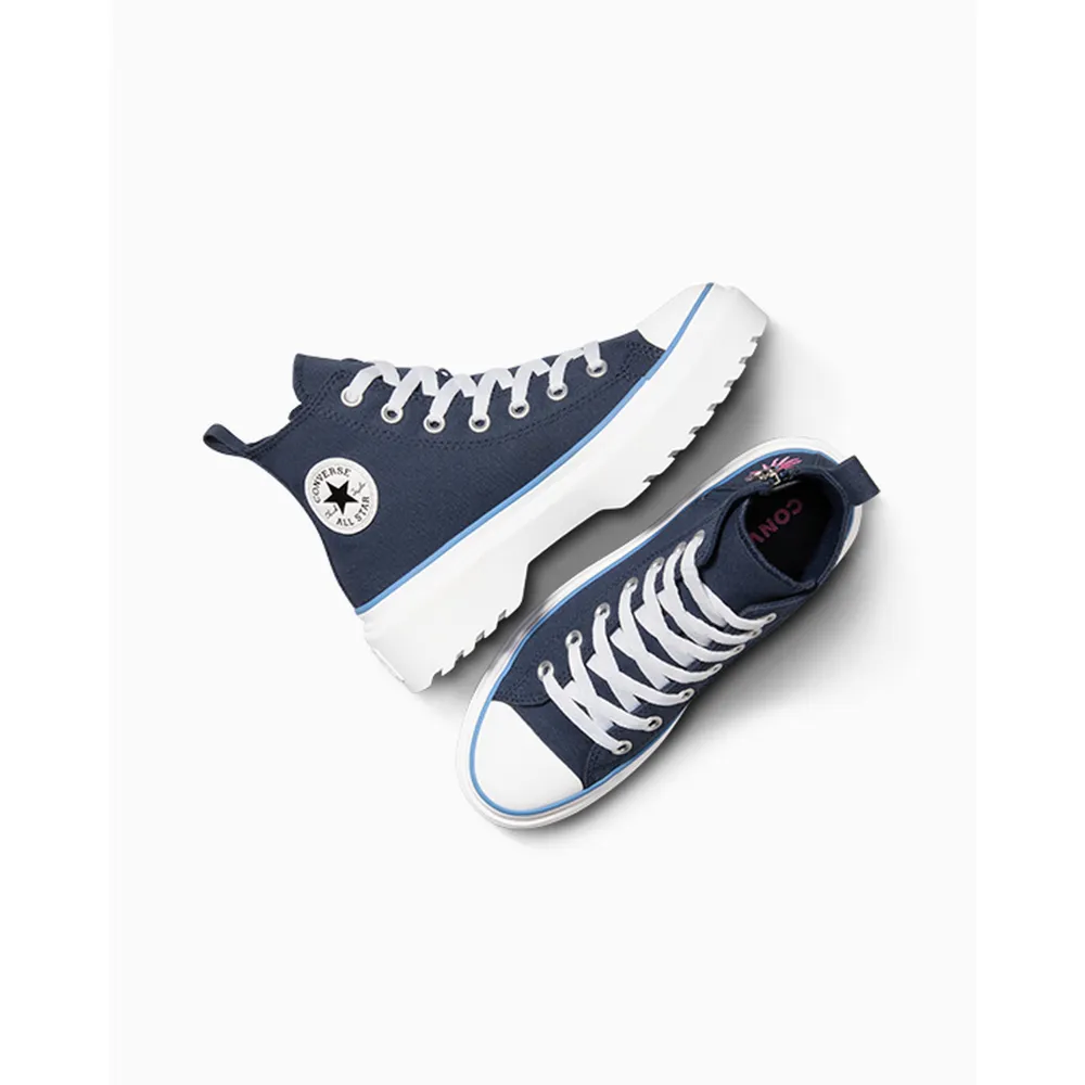 Converse Chuck Taylor All Star Lugged Lift Platform Easy On Floral Embroidery A06342C / blau