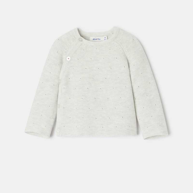 Gilet cache-cœur en tricot blanc naissance Absorba
