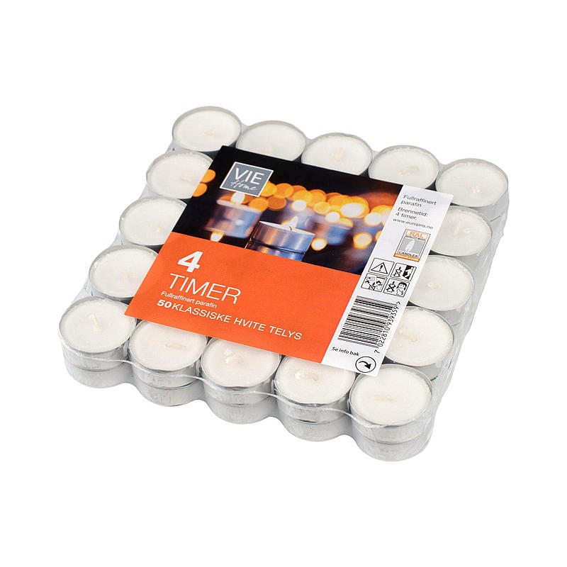 Vie Home Telys 50-pk 4 timer parafin alukopp