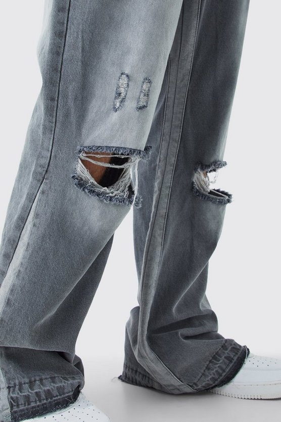 Plus lockere zerrissene Schlagjeans