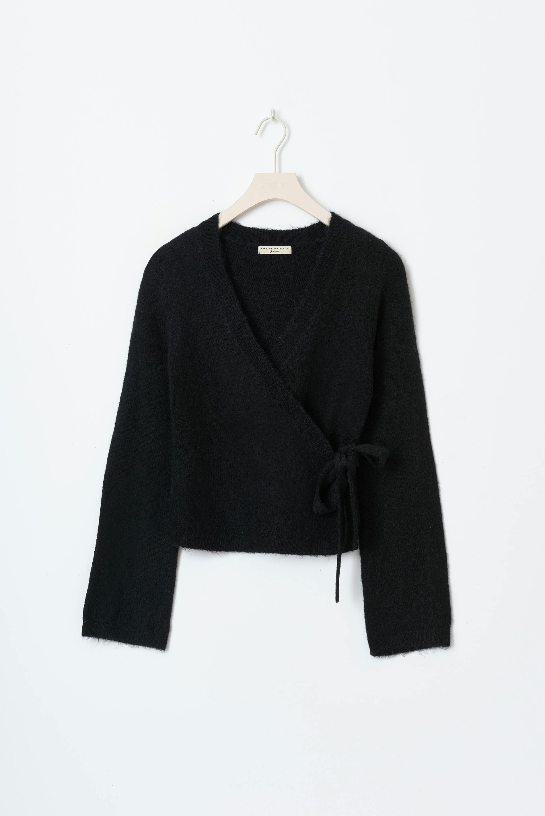 Knitted wrap cardigan