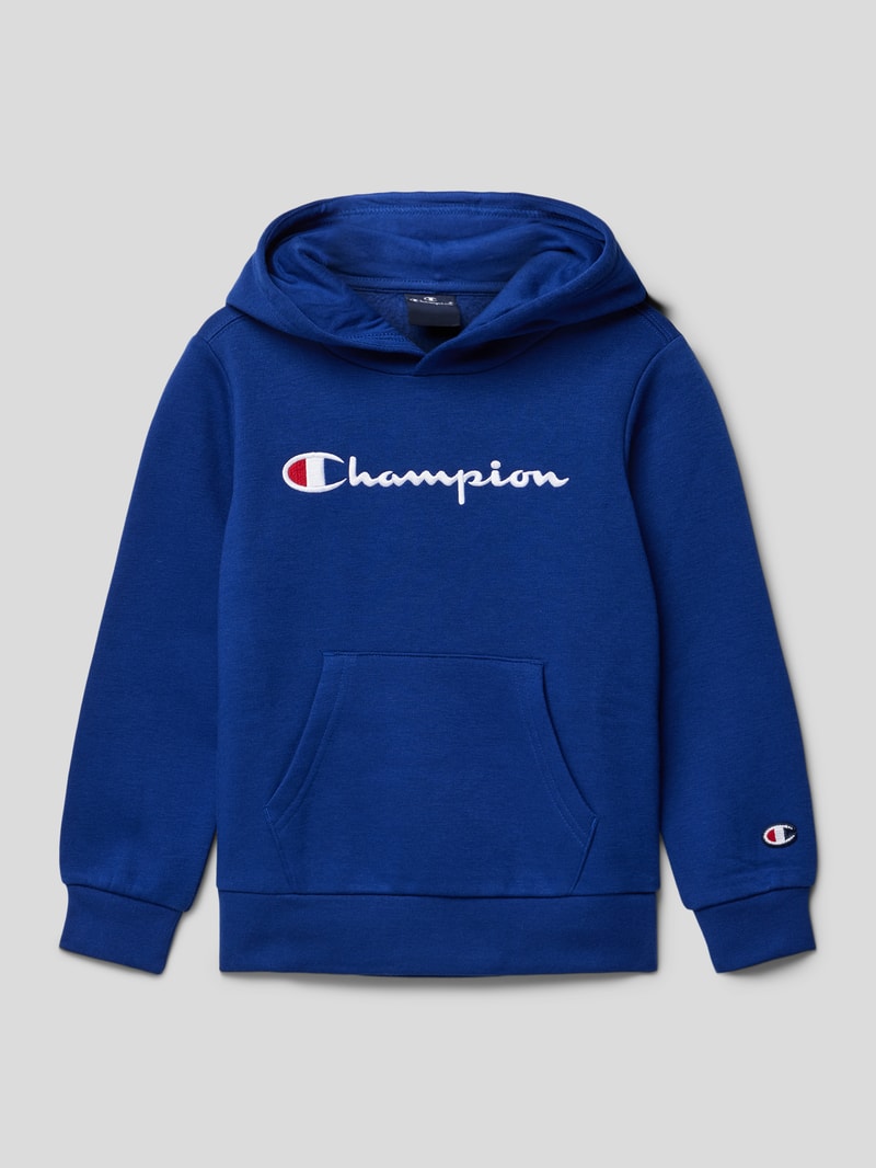 Hoodie mit Label-Stitching in royalblau