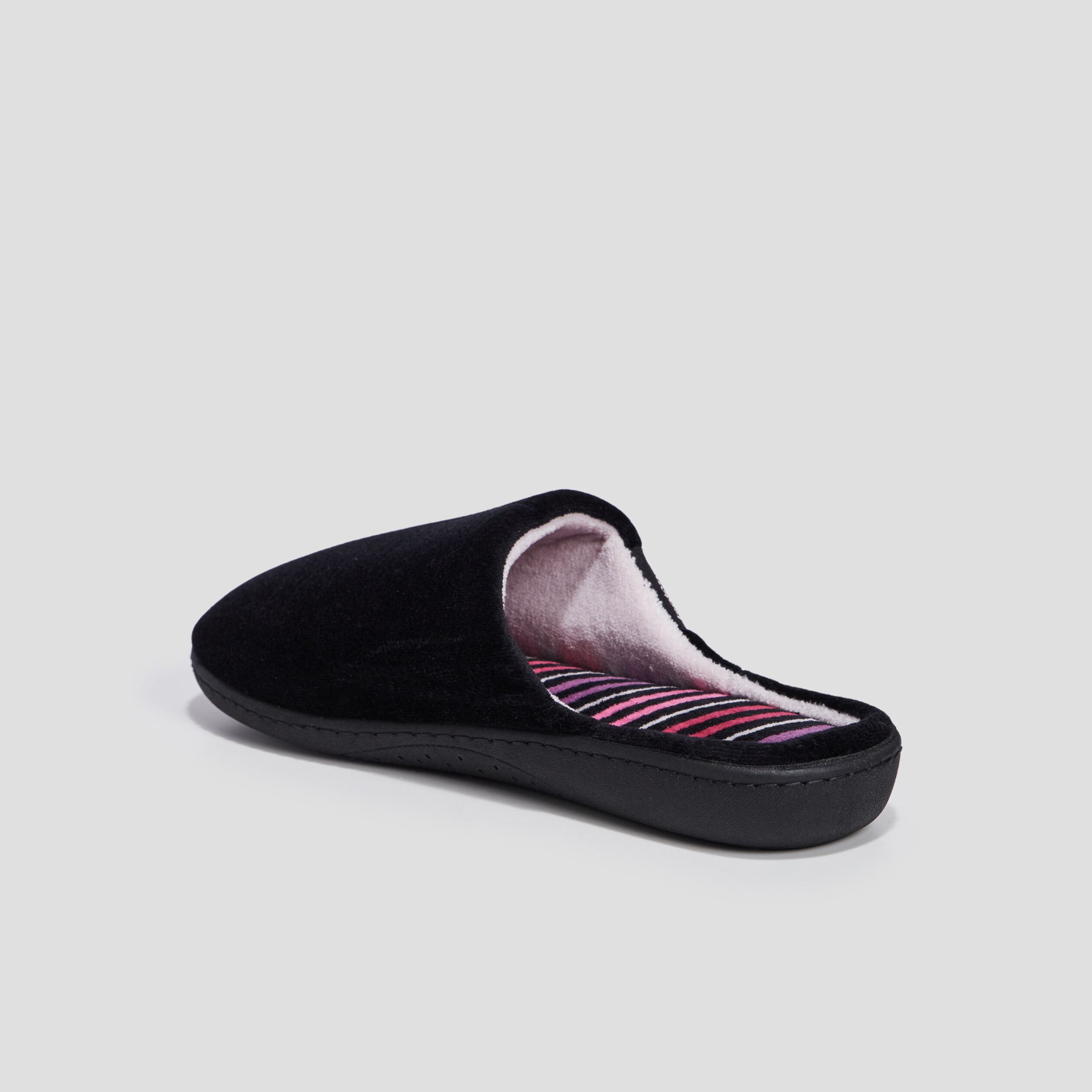 Chaussons mules Isotoner noir femme | La Halle