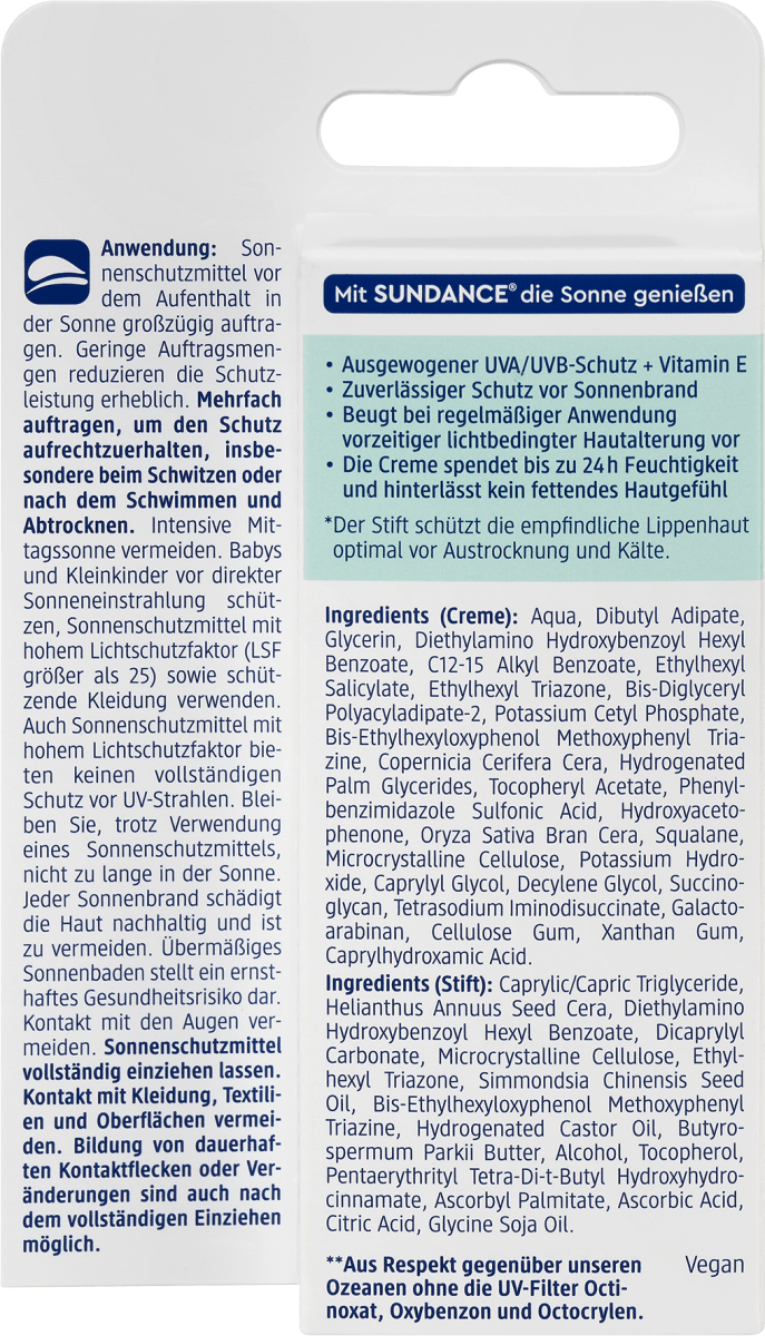 Sonnenschutz Kombi Gesicht Creme + Stift Sensitiv LSF50+, 20 ml