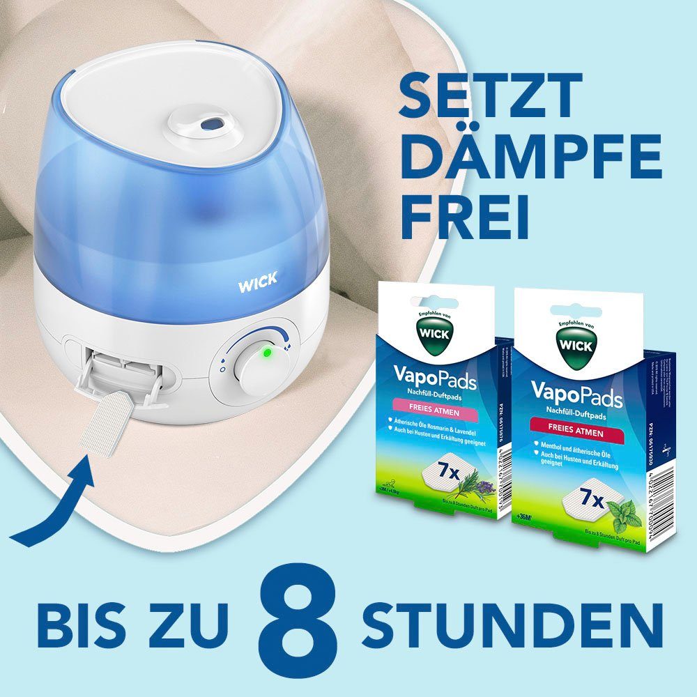 WICK Luftbefeuchter Mini Kaltluft Ultraschall-Luftbefeuchter - WUL525, 1,8 l Wassertank, mit neuer Reinigungsfunktion