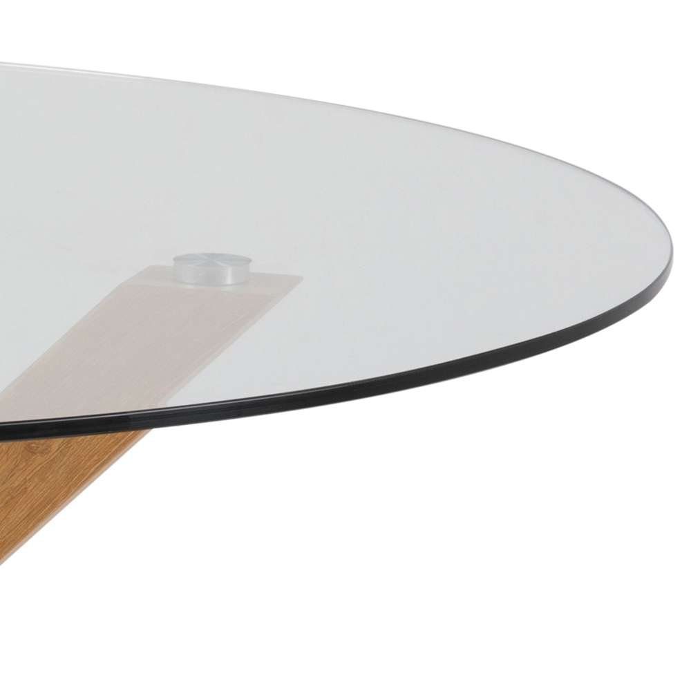 ACTONA GROUP Esstisch Heaven, Runder Esstisch, gehärtetem Klarglas, Stahl Kreuzfuß, Ø: 119 cm