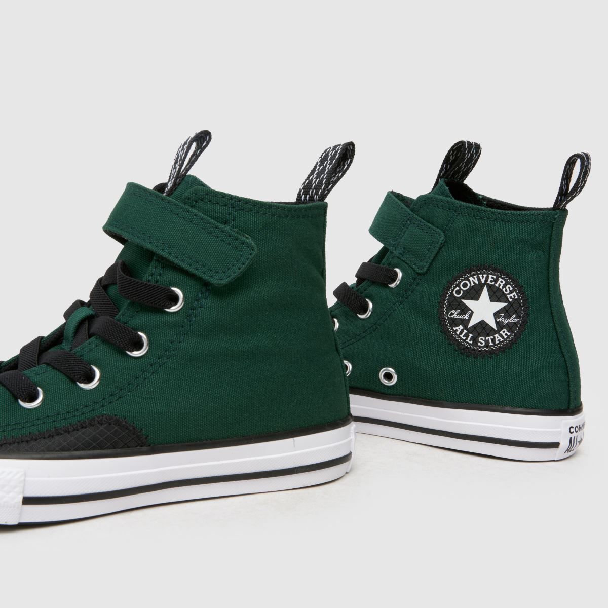 Converse mörkgröna all star hi sportiga lättåtkomliga juniorsneakers för pojkar