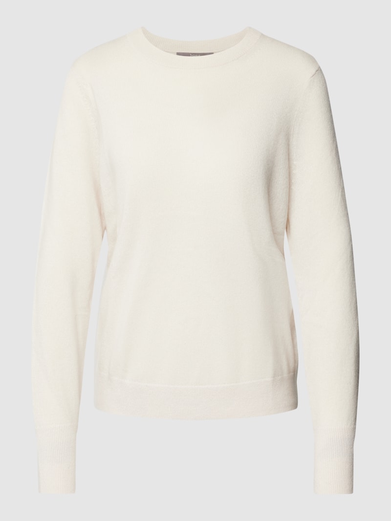 Kaschmirpullover mit Rundhalsausschnitt in offwhite