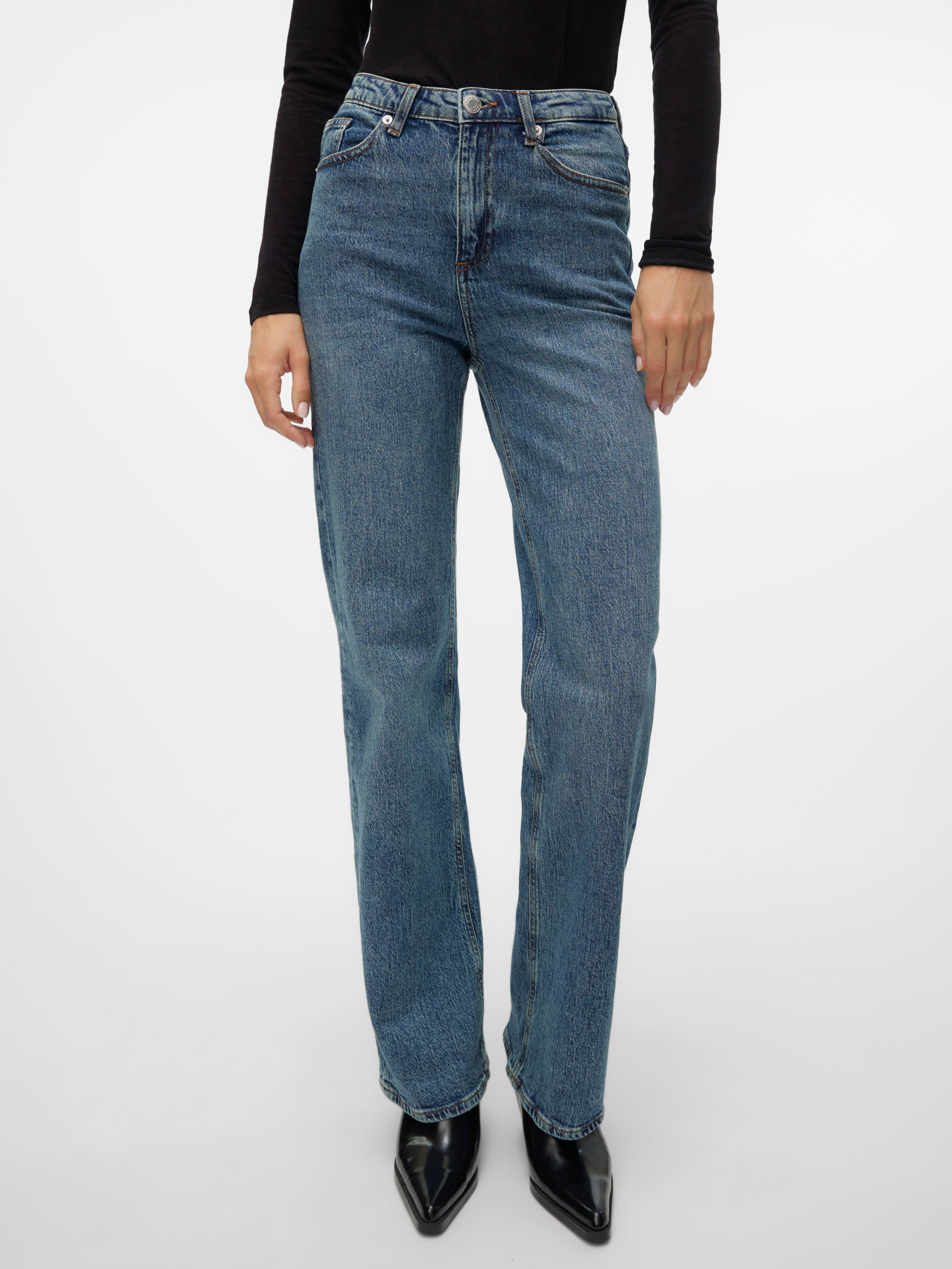 VMTESSA Hohe Taille Weit geschnitten Jeans