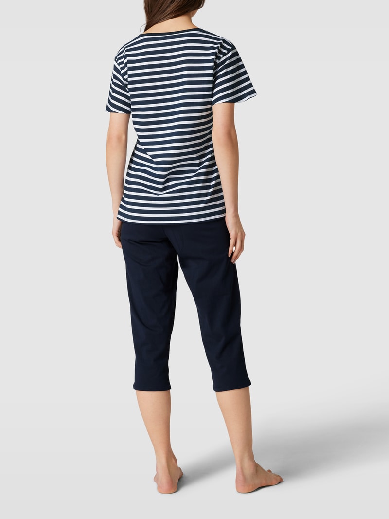 Pyjama mit Streifenmuster in marineblau