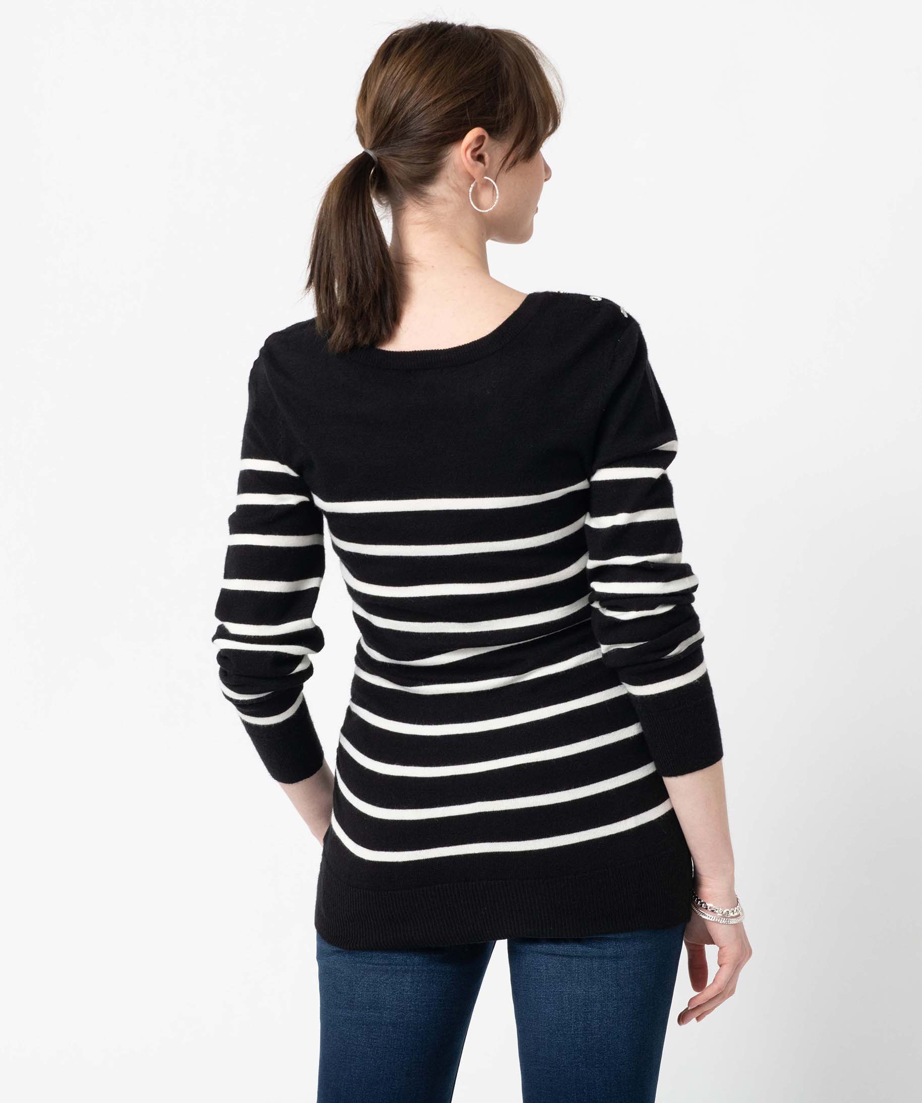 Pull de grossesse rayée en maille douce raye | GEMO