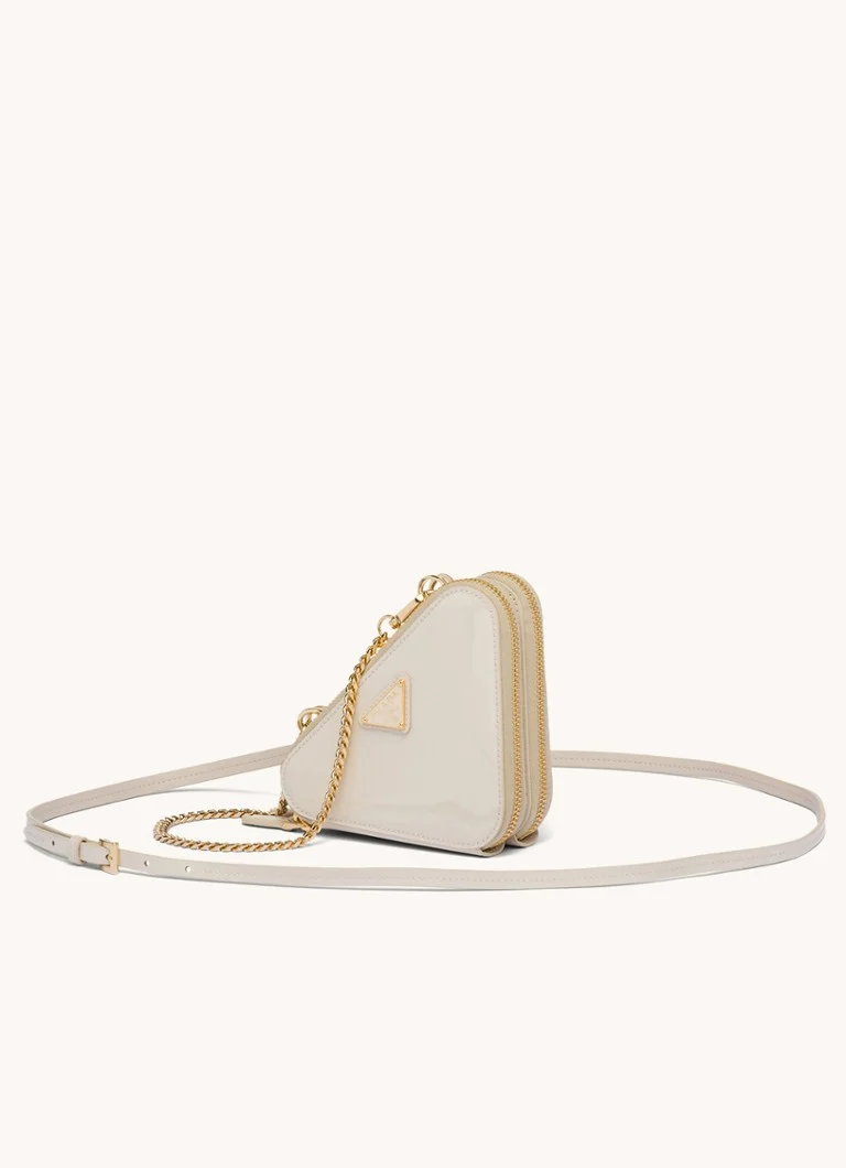 Prada Triangle Mini patent leather crossbody bag