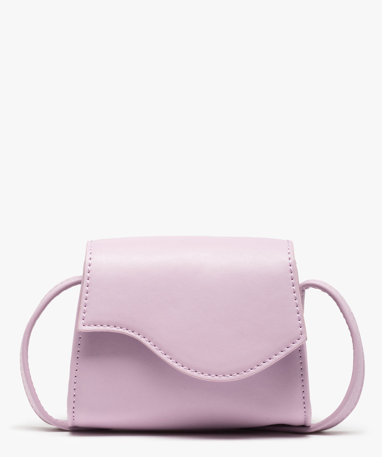 Sac besace fille avec rabat asymétrique violet clair | GEMO