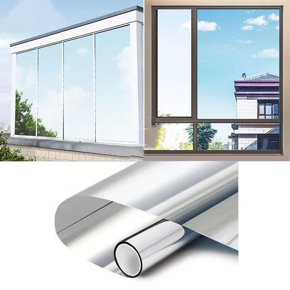 Fensterfolie Spiegelfolie Fensterfolie selbsthaftend Blickdicht Sichtschutzfolie, Sarfly