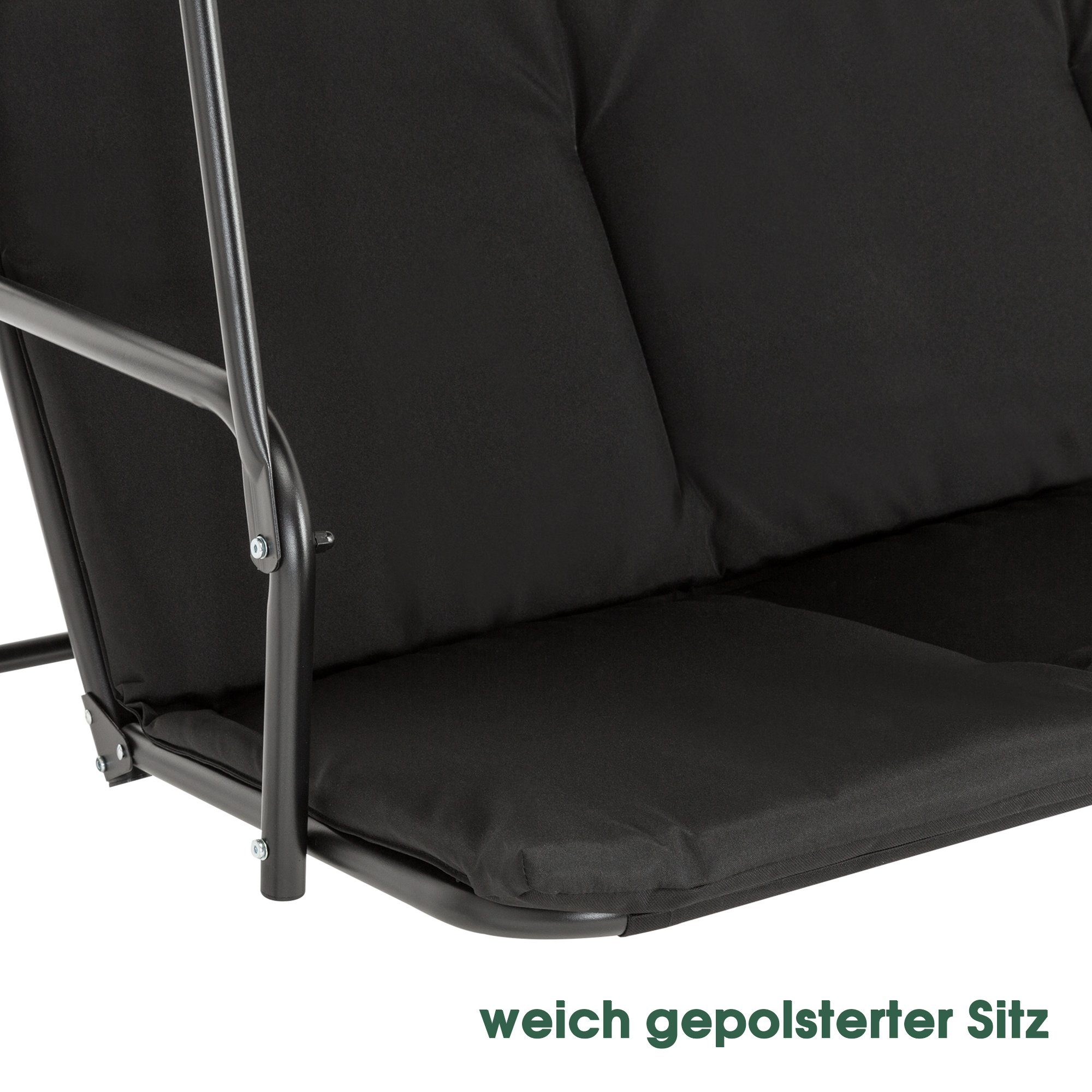 MCombo Hollywoodschaukel MCombo 3-Sitzer Hollywoodschaukel Gartenschaukel 8003/8007, 3-Sitzer, Mit gepolsterter Sitzauflage, Gartenliege Schaukelbank, Schaukelbank mit Sonnendach, outdoor