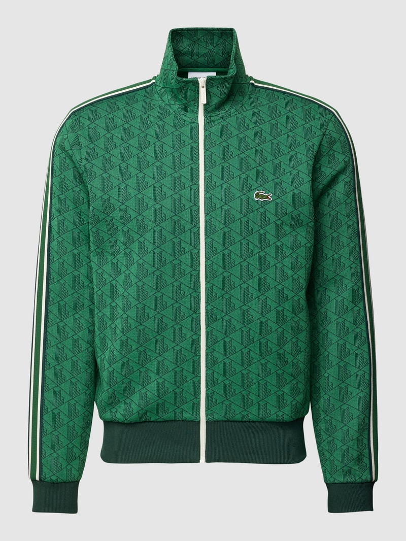 Sweatjacke mit Stehkragen in grün