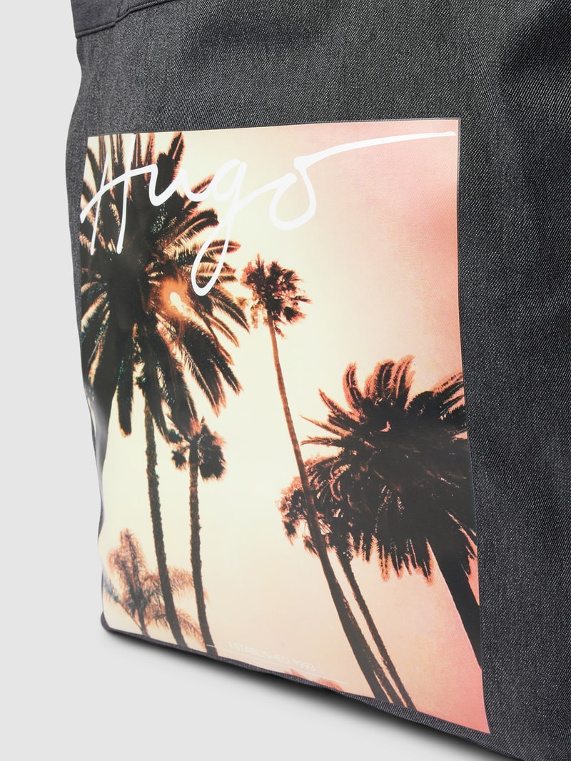 Tote Bag mit Front-Print Modell 'Erik' in schwarz