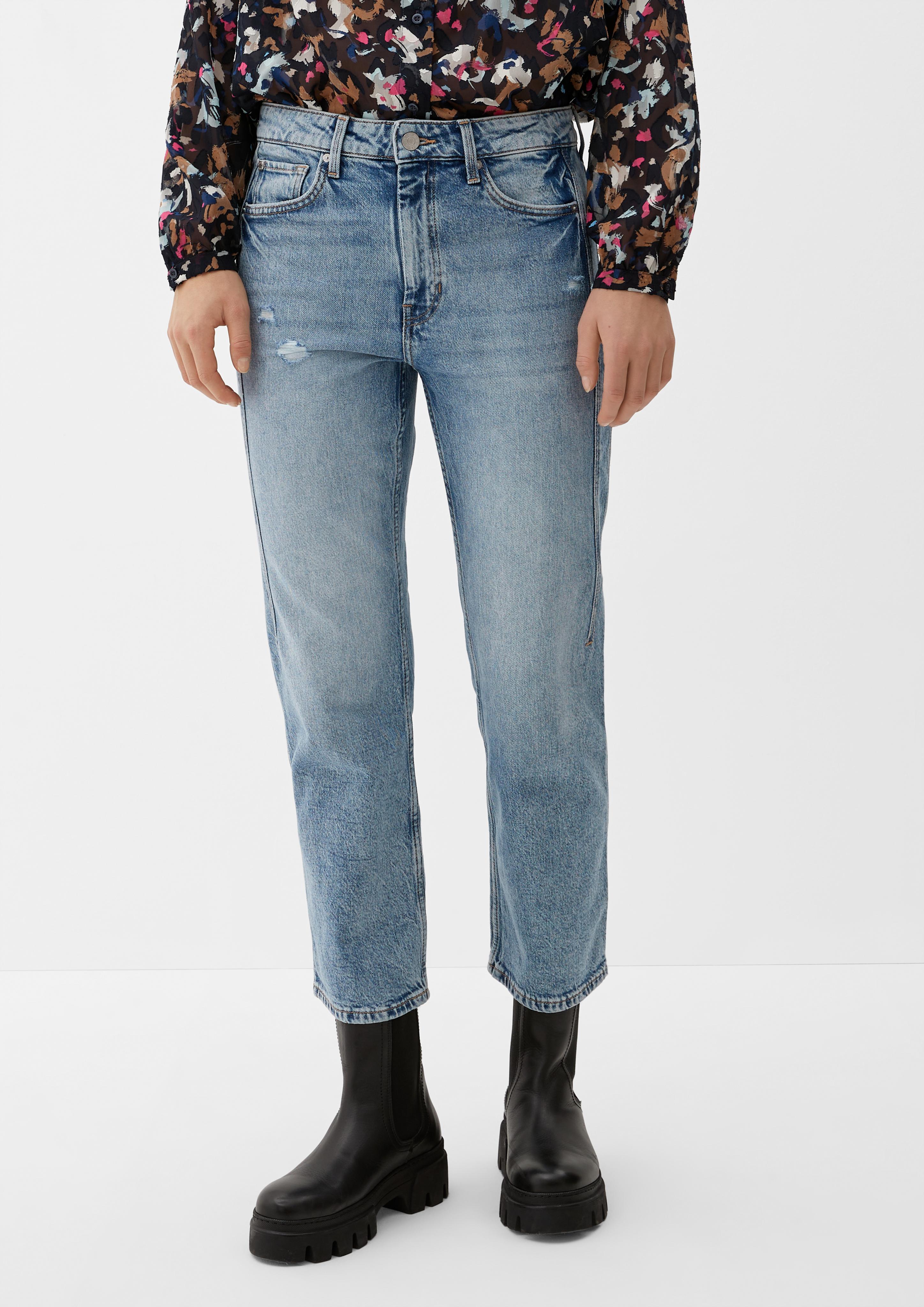 Cropped-Jeans Karolin / Regular Fit / High Rise / Straight Leg   2125429-53Z4