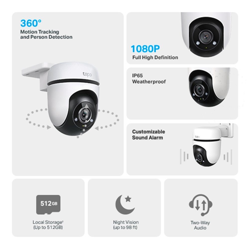 TP-Link Tapo C500 Outdoor Pan/Tilt Security IP Kamera Überwachungskamera (Außenbereich)
