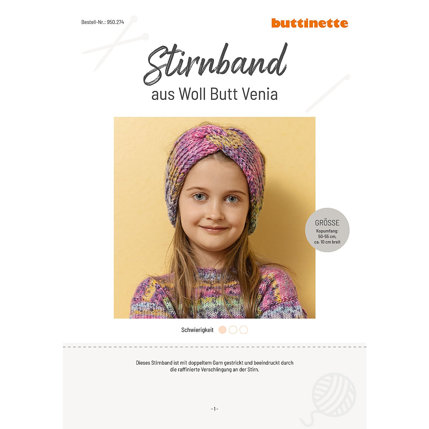 Strickanleitung – Stirnband aus Woll Butt Venia