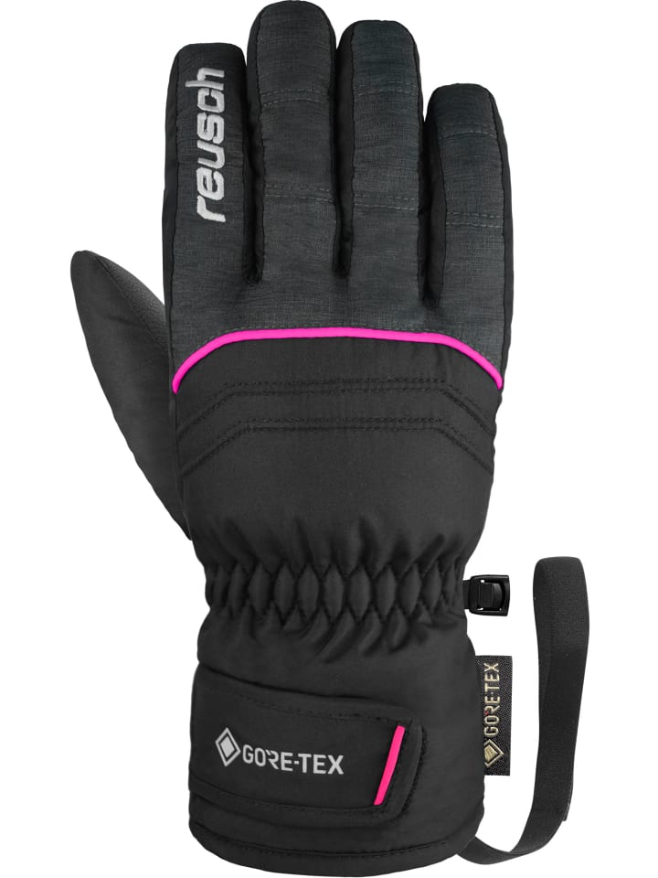 Reusch Fingerhandschuhe Teddy GORE-TEX in 7771 blck/blck melang/pink glo günstig kaufen