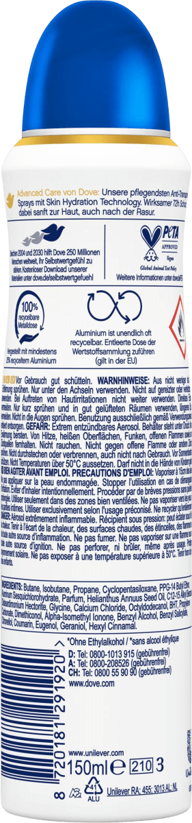 Antitranspirant Deospray Advanced Care Original, 150 ml