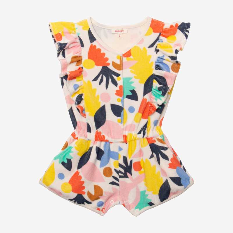 Combi short fille éponge pop blanc Catimini