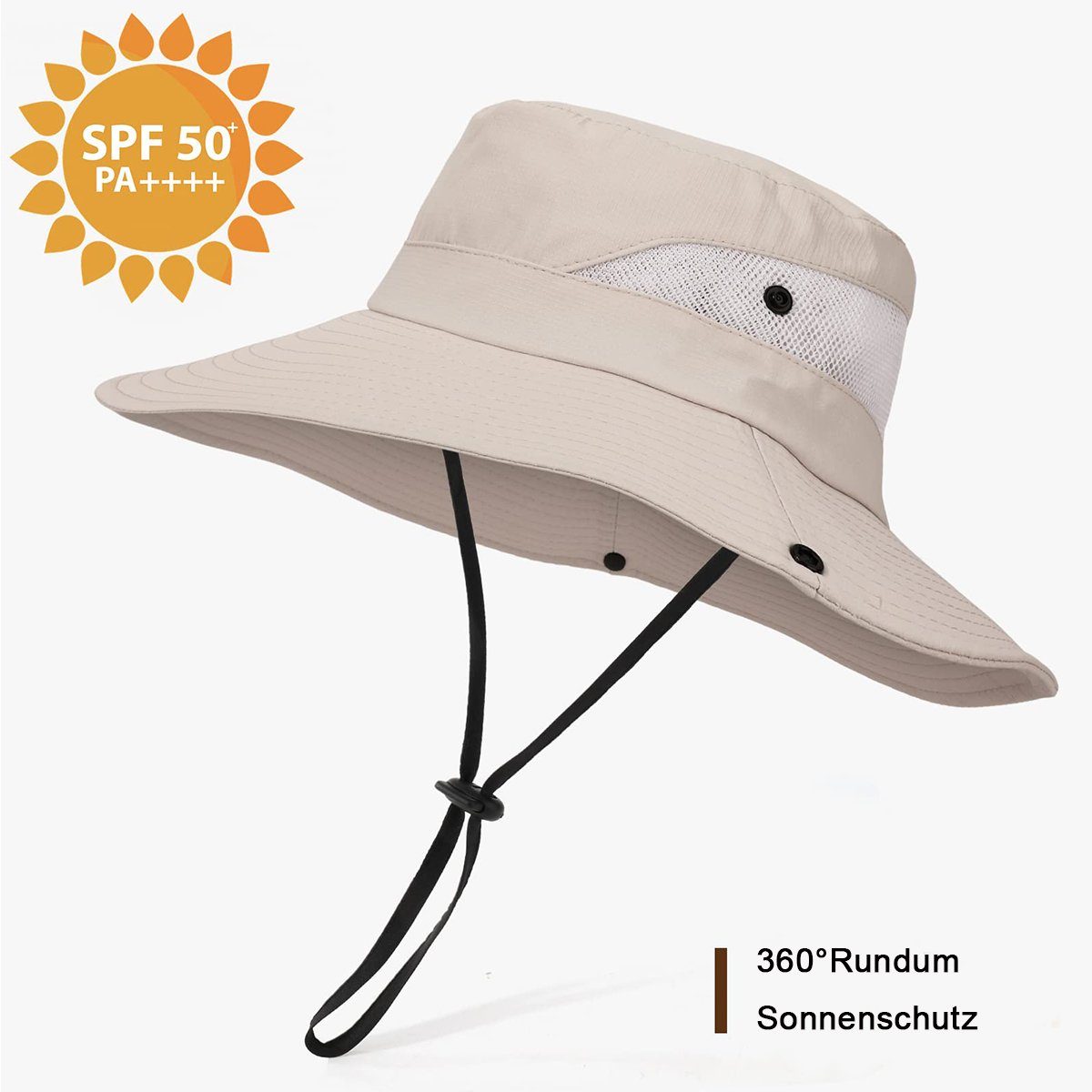 Jormftte Sonnenhut Frau Faltbarer Sonnenhut,Sommerhut,mit Nackenschnur,für Strand Wandern