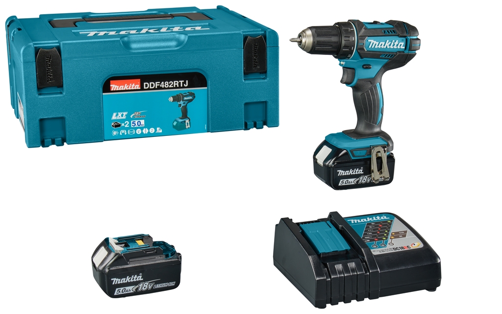 Makita DDF482RTJ Mașină de găurit/șurubelniță cu acumulator 18V 5.0AH Li-ion