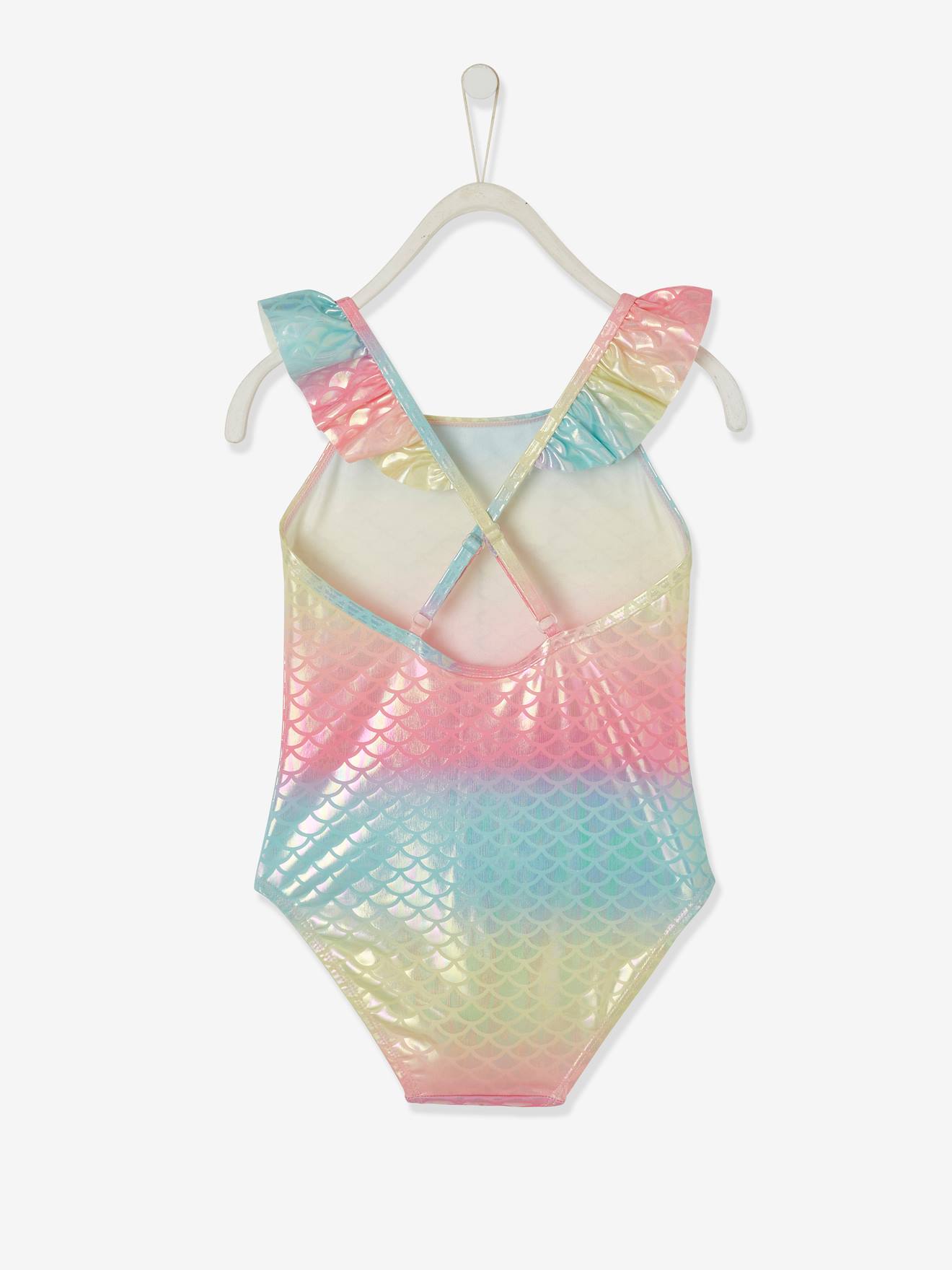 Maillot de bain 1 pièce fille sirène rose