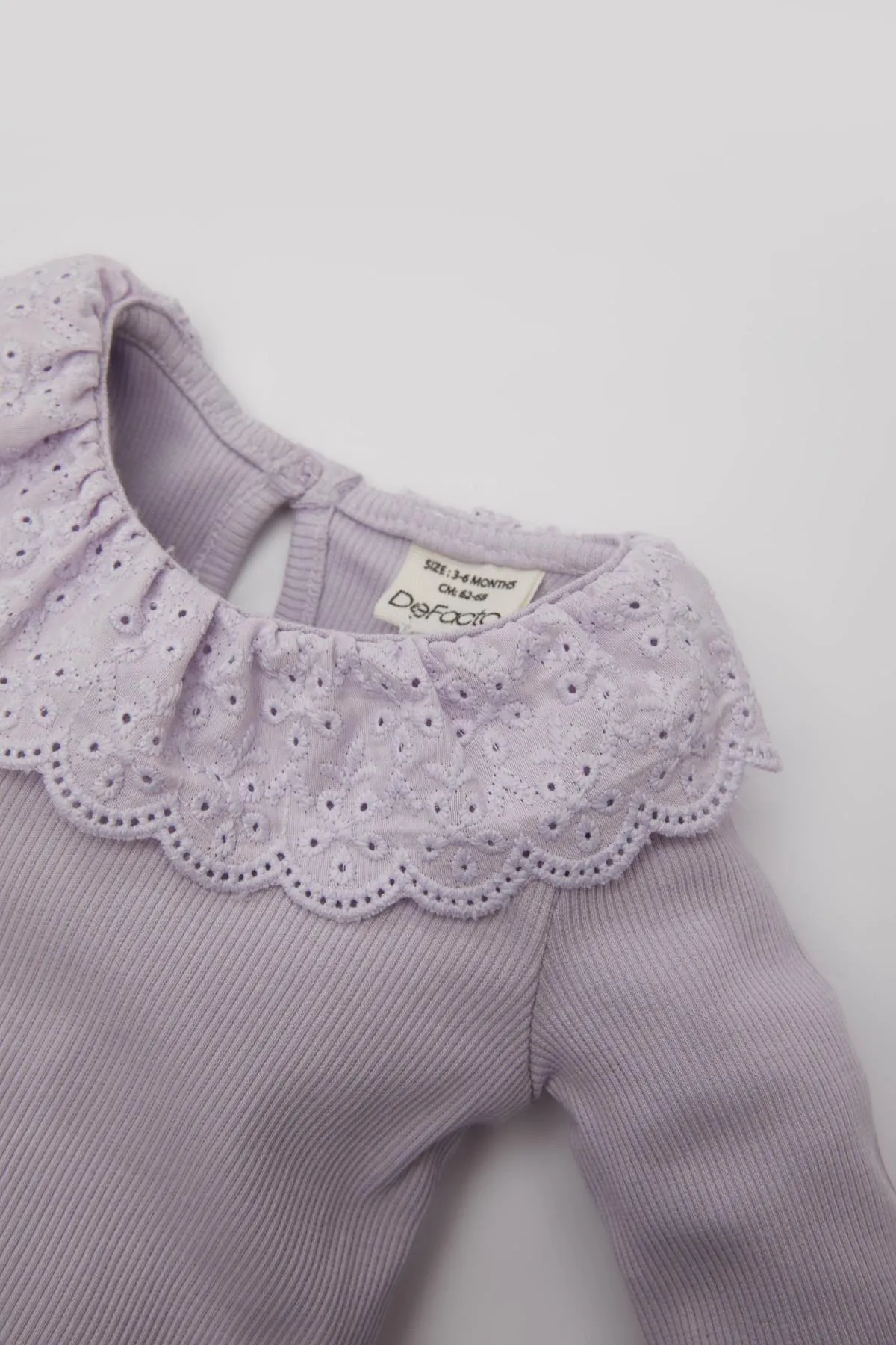 DeFacto  Baby Mädchen Geripptes Camisole Langarm Druckknopf Body Bottom 2-teiliges Set B7726a524sp