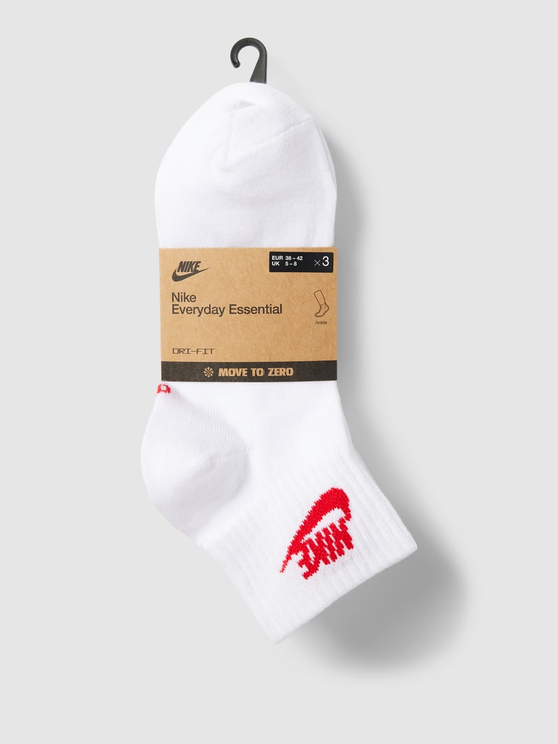 Socken mit Label-Print im 3er-Pack Modell 'EVERYDAY' in weiß