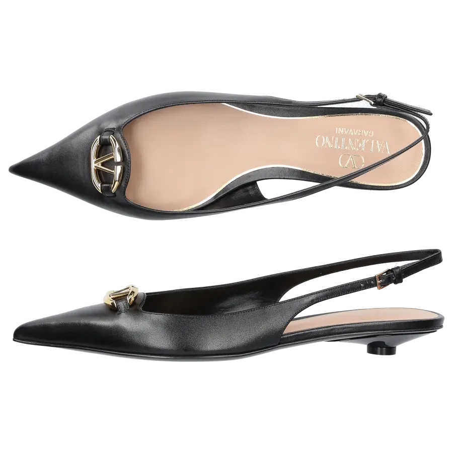 Valentino Garavani - Sling-Ballerinas VLOGO Nappaleder - schwarz