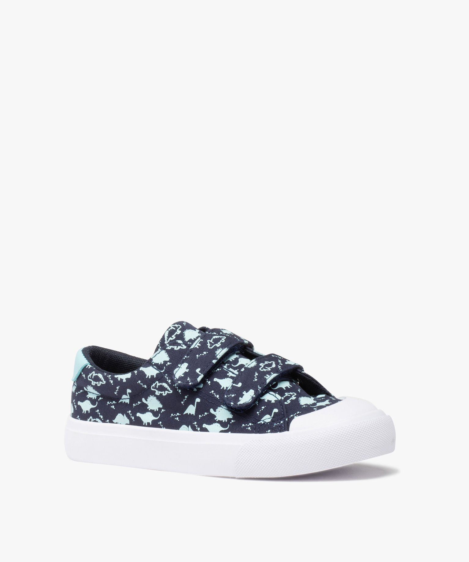 Baskets Garçon en toile imprimée dinosaures marine | GEMO