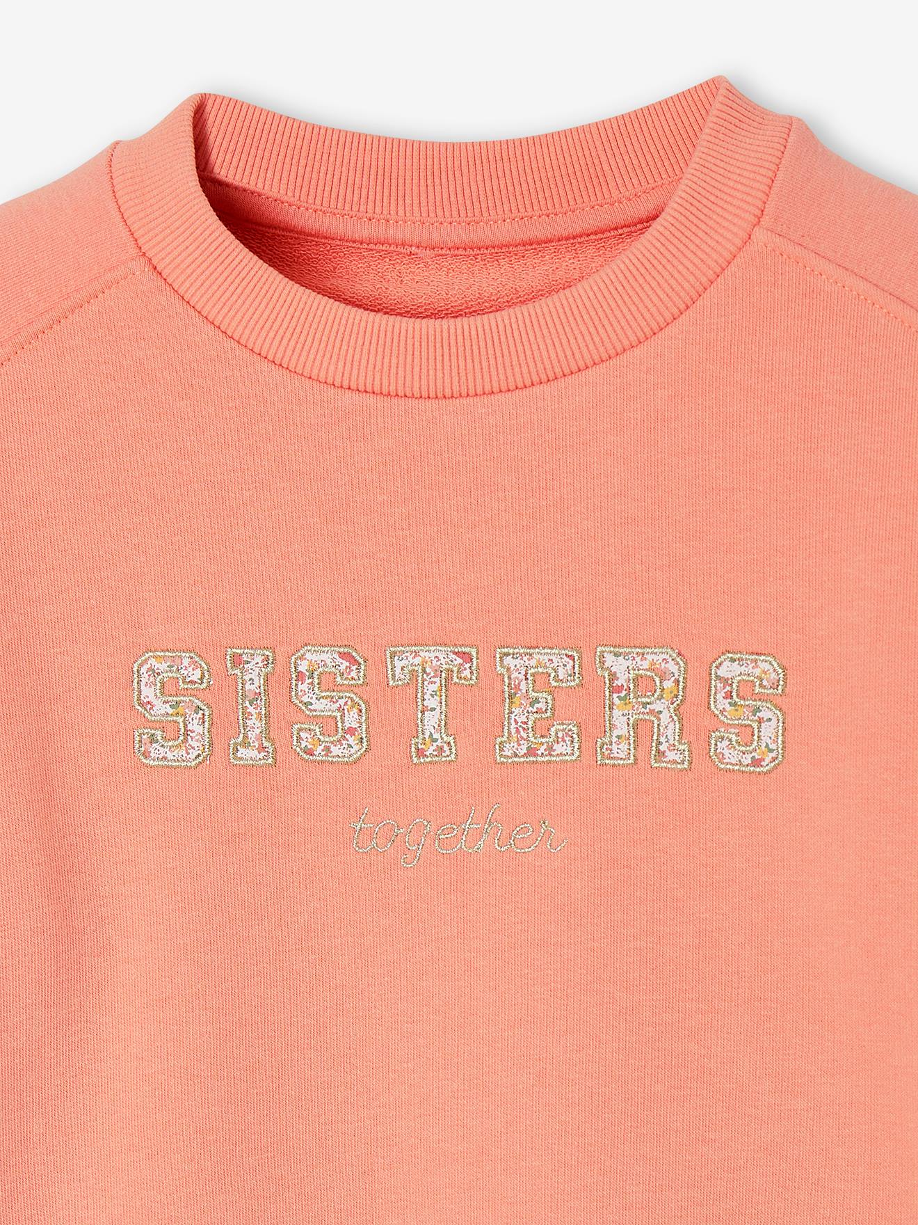 Sweat romantique lettres fantaisie fille sable