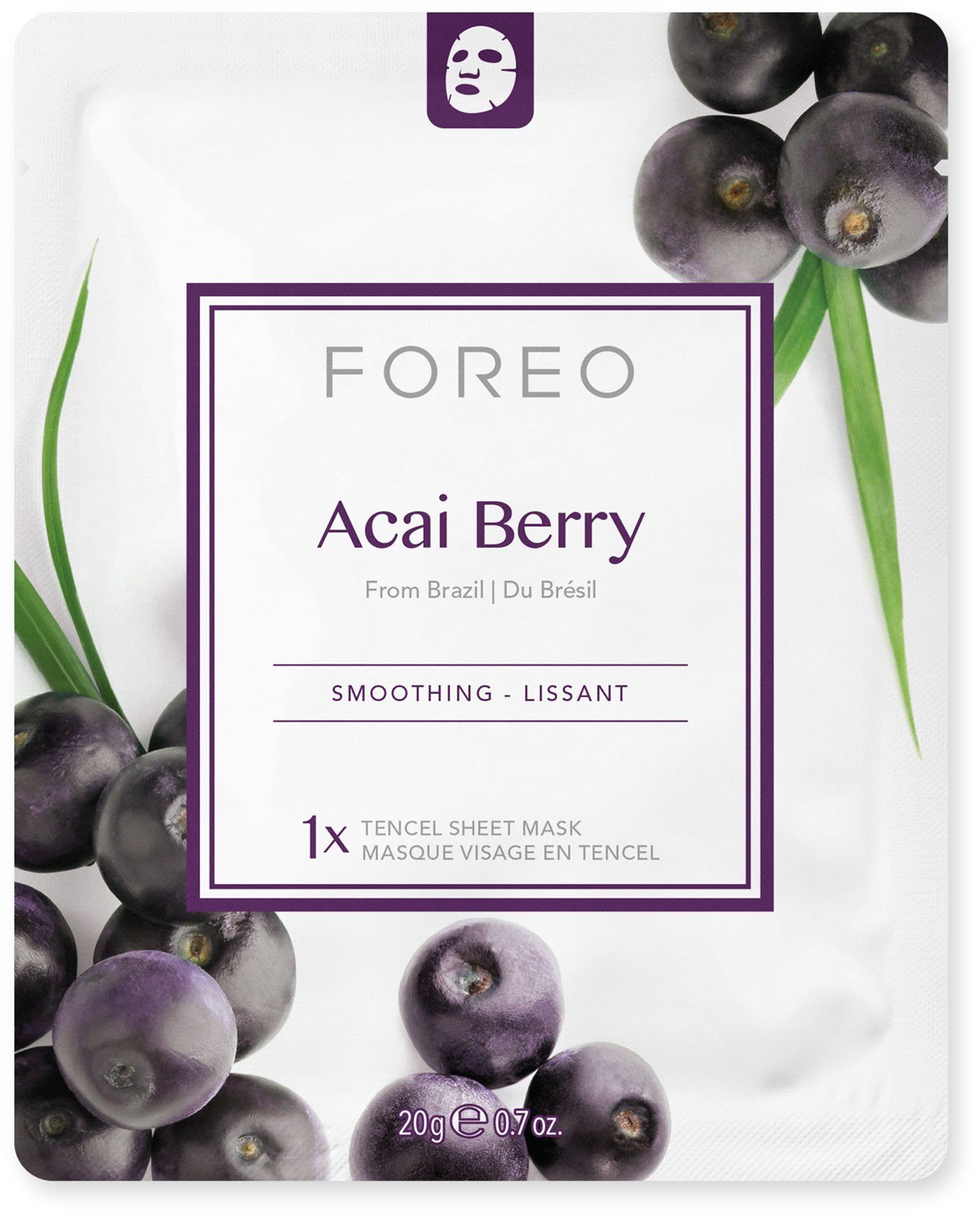 FOREO Gesichtsmaske Farm To Face Collection Sheet Masks Acai Berry, 3-tlg.