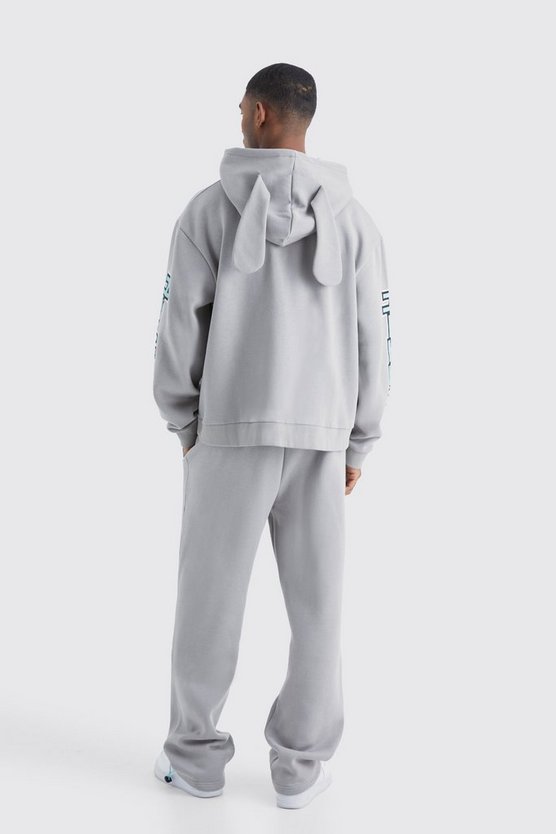 Tall kastiger Oversize Trainingsanzug mit Reißverschluss und Kapuze