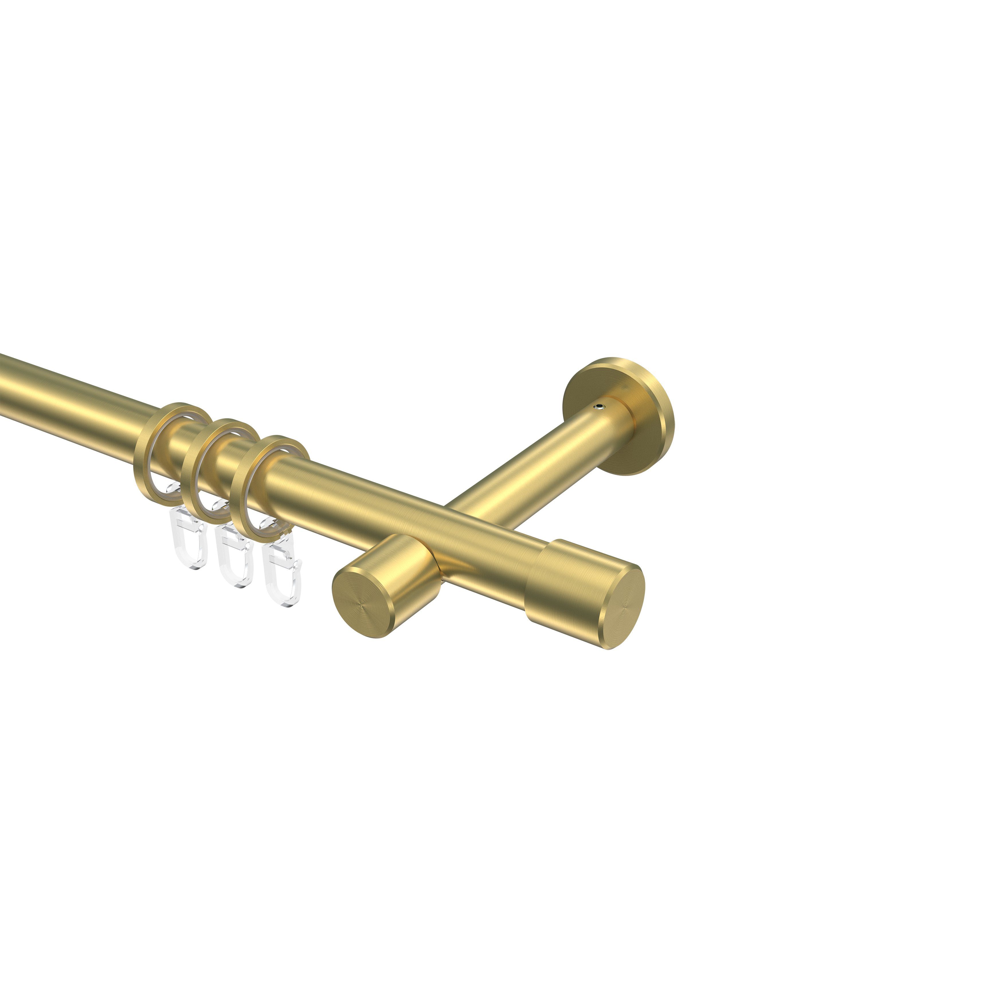 Gardinenstange Prestige Santo, INTERDECO, Ø 20 mm, 1-läufig, Wandmontage, Deckenmontage, Messing-Optik