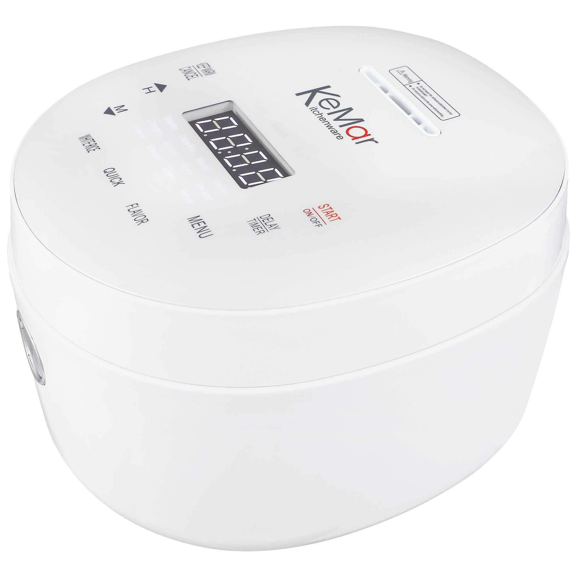 KeMar Kitchenware Multikocher KRC-190, 500 W, 1,80 l Schüssel, 12 Programme, Dampfgaraufsatz, Reiskelle, Messbecher, Touch Display
