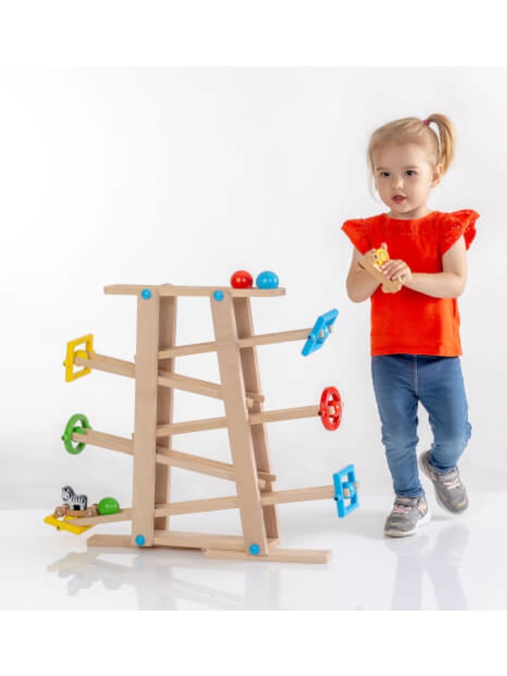Spielmaus Holz Holz Kugelbahn mit Rollelementen - ab 24 Monate günstig kaufen onesize