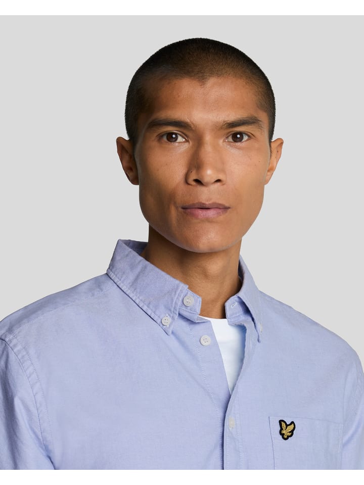 Lyle & Scott Langarmhemd in Mittelblau günstig kaufen