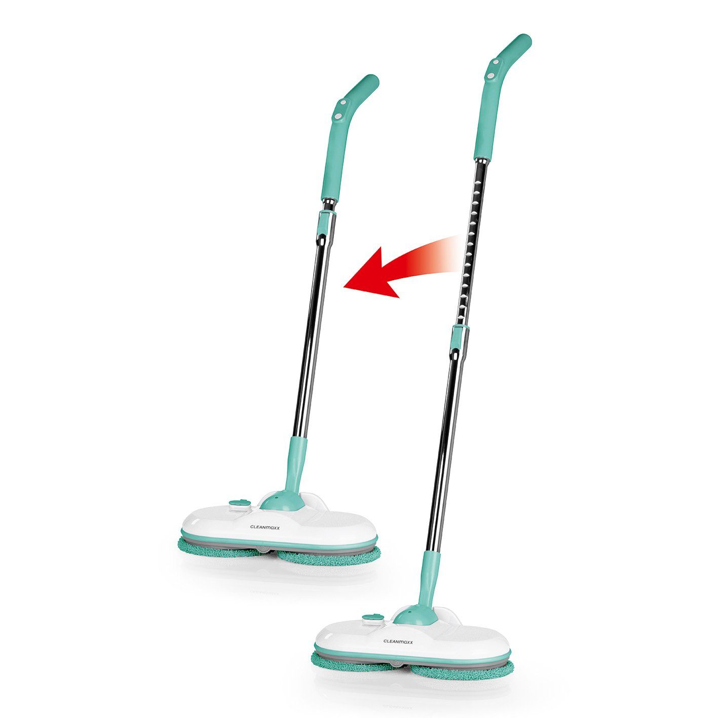 CLEANmaxx Akku-Wischmopp Akku-Spray-Mopp, 30 W, 360° Rotation türkis/weiß