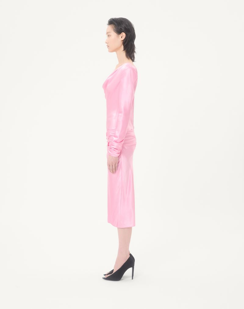 Vestido midi de crepe acetinado